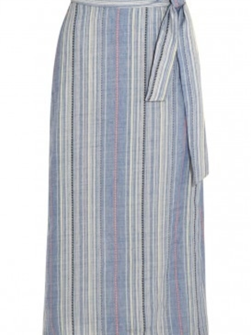 Zimmermann "Marisol" Striped Midi Wool-Linen Wrap Skirt